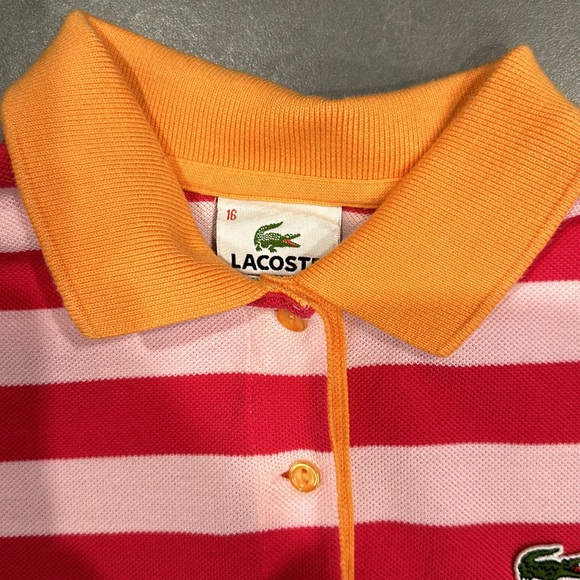 EUC striped Lacoste girls polo dress size 16 - Picture 2 of 3